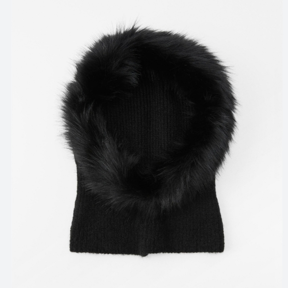 Zara FAUX Fur KNIT Hood BALACLAVA - Picture 4 of 4